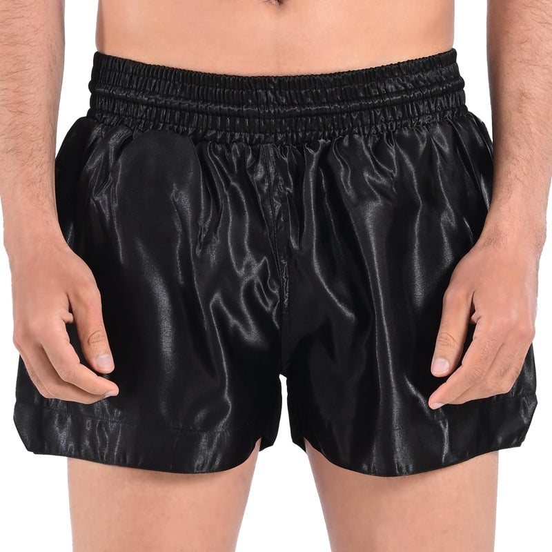 ROAR-INT Roar Muay Thai Shorts MMA Gym Boxing Fighting Trunks Kick Martial Arts Gear (Black, Medium) - Image 2